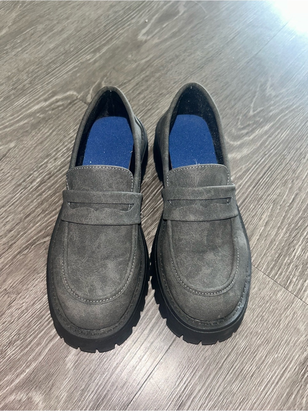 Gray loafers